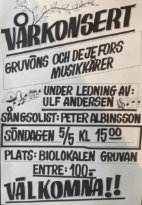 Affisch som beskriver vårkonsert 2024